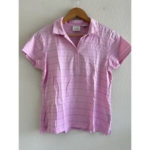 EP Pro Striped Pink Polo Shirt Size Small Cotton Preppy Golf Old Money Casual